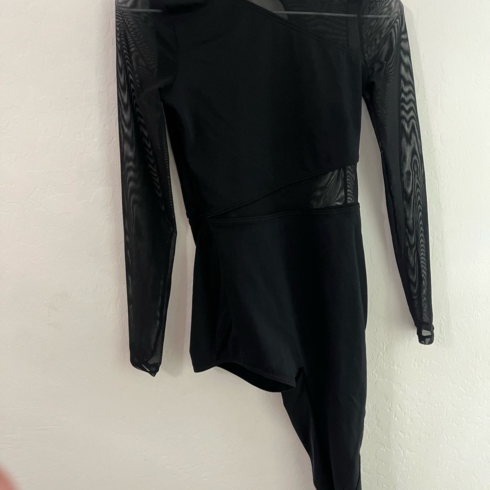 Black Asymmetrical Mesh Sleeve costume